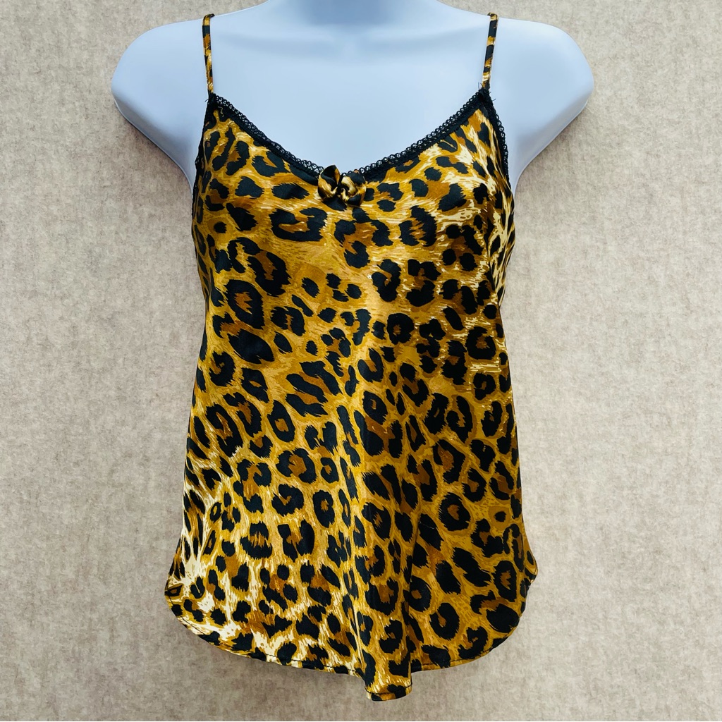 Winlar Satin Animal Print Camisole, L